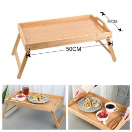 Bamboo Bed Tray Lap With Folding Legs Serving Tray Breakfast Laptop Table Stand