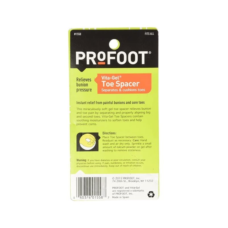 ProFoot Vita-Gel Toe Spacer 2 Each (Pack of 3)
