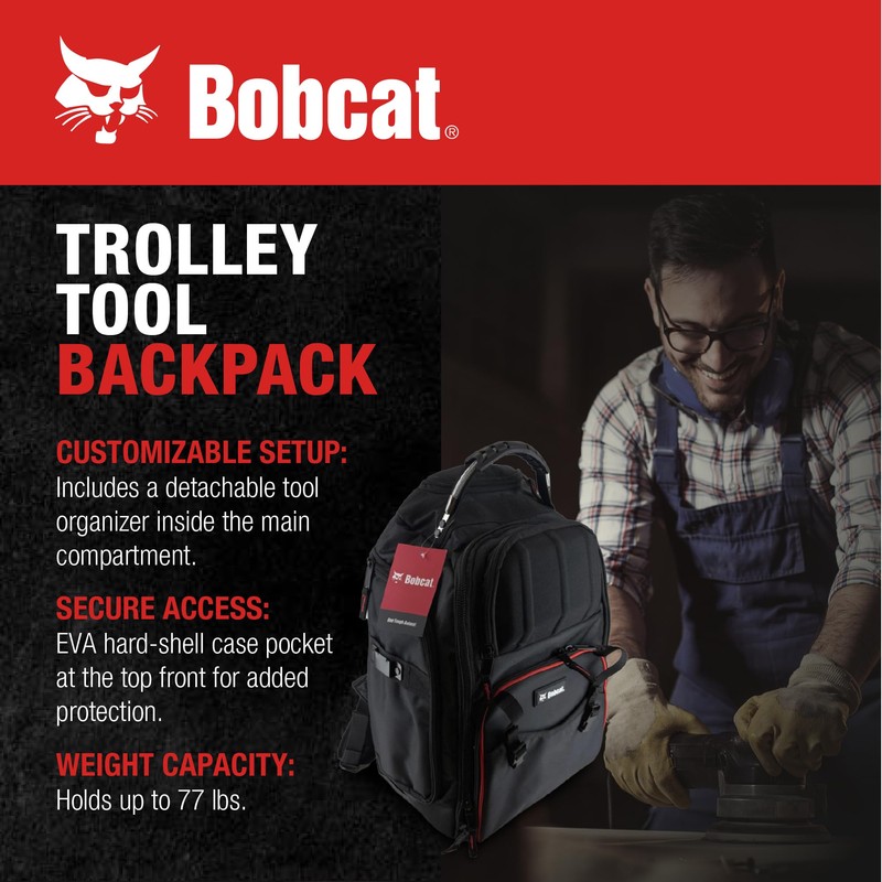 Bobcat Rolling Tool Bag with Organizer & EVA Pocket -