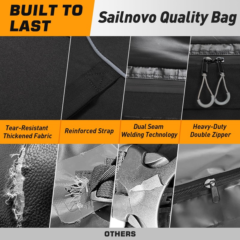 Sailnovo Rooftop Cargo Carrier, 20 Cubic Feet Waterproof Vehicle Soft-Shell