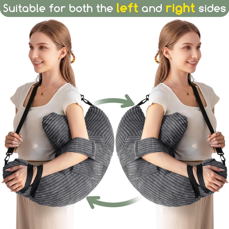Rotator Cuff Pillow for Left/Right,Arm Shoulder Pillow,Dark Grey,L