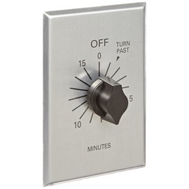 TORK C515M Spring-Wound In-Wall Twist Timer with Commercial Style Metal Plate and 15-Minute Length for Automatic Shutoff of Motors or Lights