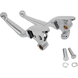 S SYUU Chrome Lever Brake Lever Aluminium Brake Lever Clutch Lever Compatible with Harley Davidson Street Glide FLHX Road King FLHR Road Glide FLTR FLHTCU 08-13