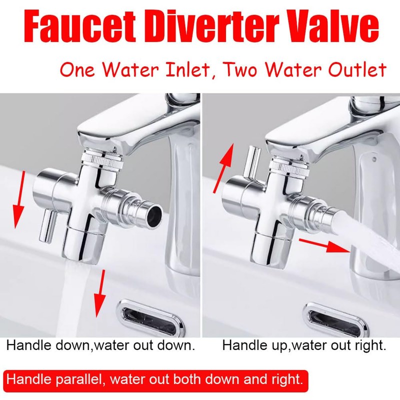 Faucet Diverter Valve with Aerator, Upgraded Bathroom/Kitchen Sink to Hose