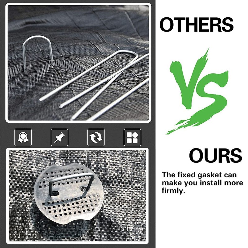 50Pcs Garden Stakes Staples + 50Pcs Gasket, Bakulyor 6 Inch