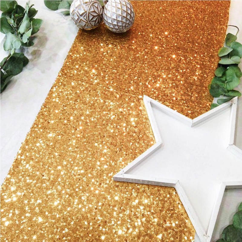 Time to Sparkle 12x108inch Glitter Sequin Table Runner Chair Sashes
