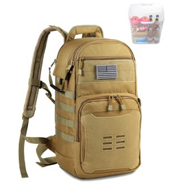 DBTAC Tactical Lunch Backpack, Large Lunch Cooler for Men Women | Backpack Coolers insulated for Work Picnic Travel (Tan, 24-Cans)