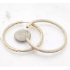 BestGoldShop 1.75" Inside Out Pave Diamonique CZ Hoop Earrings 14K