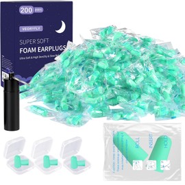200 Pairs Foam Ear Plugs, New Soft Disposable Ear Plugs Noise Cancelling with a Travel Case, 38dB SNR Noise Reduction Earplugs for Sleep, Automotive, Construction, Mining