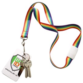 Specialist ID 2 Pack - Rainbow Lanyard with Breakaway for Badge Holder and Keys - Cute Neck Strap Keychain with Swivel J Hook for Name Tag, I’d Cards and More