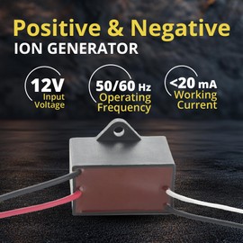 Bipolar Ionization Air Purifier Module with Micro Needles Pin – 12VDC Positive & Negative Ion Generator for HVAC Installation – Outputs > 4 Million Positive and > 8 Million Negative Ions/cc Ionizer