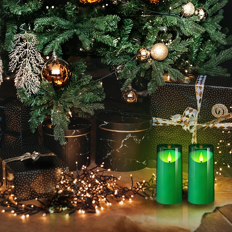 NURADA 3"x6"Flickering Flameless Candles: 3D Wick Acrylic Battery Operated LED