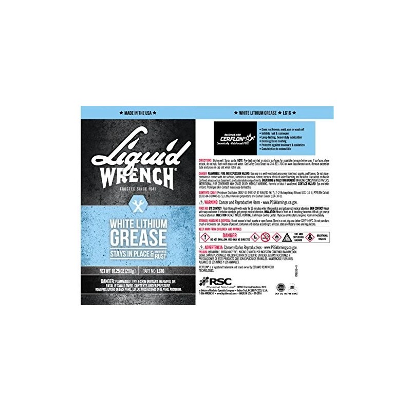 Liquid Wrench L616 One Each, 10.25 oz. White Lithium Grease