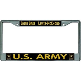 U.S. Army Joint Base Lewis-McChord Chrome License Plate Frame