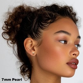 Japanese Freshwater Cultured Pearl Earrings Stud AAAA Graded 5mm Pink Stud Earrings for Women with 14K Gold Settings and Jewelry Gift Box - Orien Jewelry