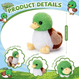 Blueweenly 12 Pcs Mallard Duck Plush Toy 6 Inch Realistic Cute Mallard Duck Plushie for Kids Soft Plush Doll for Birthday Holiday Party Favors Gifts Classroom Rewards Home Decor