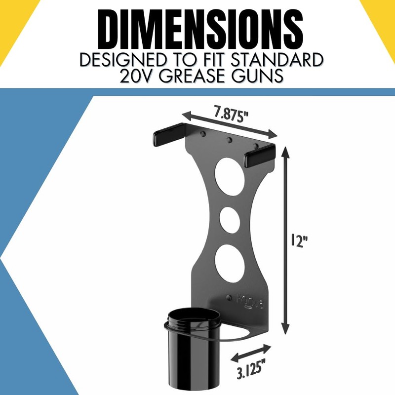 Koova Wall Mounted Grease Gun Holder for 20v Grease Guns