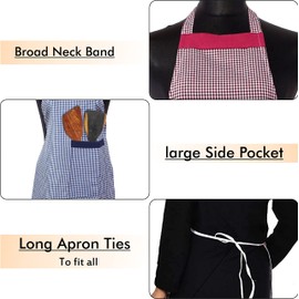 Yellow Weaves™ Cotton Kitchen Apron with Cap Combo Set of 2 - Multi