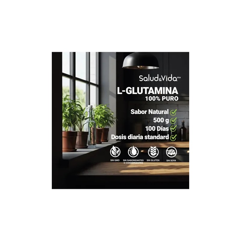 L-glutamina En Polvo - 500 Gramos - Salud&vida Mx Sin