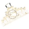Rhinestones Hair Claw Clips,Women's Hair Clamp,Exquisite Faux Pearl Decorative Hair