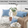 Home Brilliant Blue Cushion Cover Solid Striped Velvet Cushion Covers