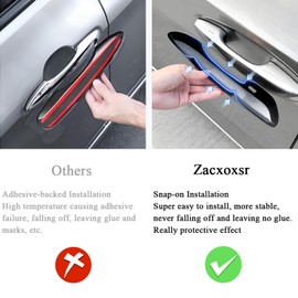 Zacxoxsr No Adhesive Snap-on Car Door Handle Cover Protector Compatible for Lexus ES 2018 2019 2020 2021 2022 2023 2024 2025, Lexus UX 2019 2020 2021 2022 2023 2024 2025 Accessories (1. Glossy Black)