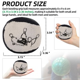 TonGass (3-Pack, Black & Grey Microfiber Ultra Dry Bowling Grip Ball Microfiber Bowling Rosin Bags Bowling Powder Bag for Hands