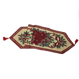 Emma Barclay Festive Tapestry Table Runner Gold & Red 72"