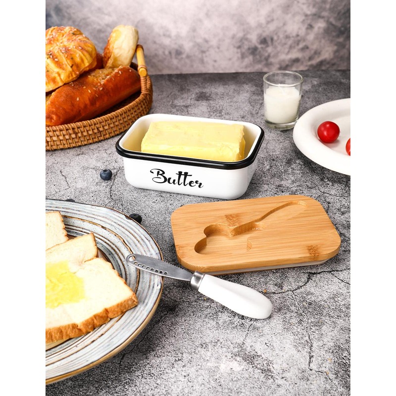 Butter Dish with Lid: Butter Dish for Countertop- AISBUGUR Metal