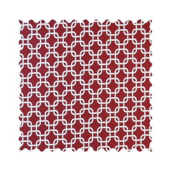 SheetWorld 100% Cotton Percale Fabric by The Yard, Burgundy Links,