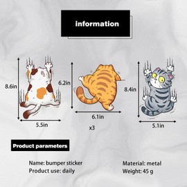 Cartoon Cat Car 2Pcs Car Sticker Claws Scratch, 3D Cartoon Animal Cat Kitten Sticker, Claw Mark Car Decal Black Claw Marks Headlight Decal Claw Mark Sticker