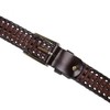 Earnda Men's Genuine Leather Braided Belt Buckle Fashion Woven Brown