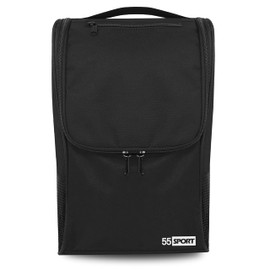 55 Sport Pro Ventilated Football Boot and Shoe Bag With Zipped Pocket - Black