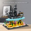 flycites Pirates Ship Model Building Blocks Kits,Classic Mini Micro Blocks