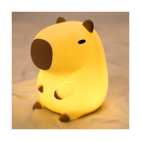UNEEDE UNEEDE Capybara Night Light, Cute Animal Silicone Nursery Night