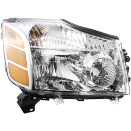 Evan Fischer Passenger Side Headlight for Nissan Titan LE SE XE 2004-2007 Halogen With bulb(s) Replaces# 260107S026