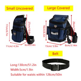 Tool Belt Pouch, Canvas Pocket Tool Pouch Belt, Heavy Duty Professional Tool Pouch Storage Bag, Spanner Plier Wrench Canvas Organizer for Electrician, Plumber, Carpenter, Mechanic (C)