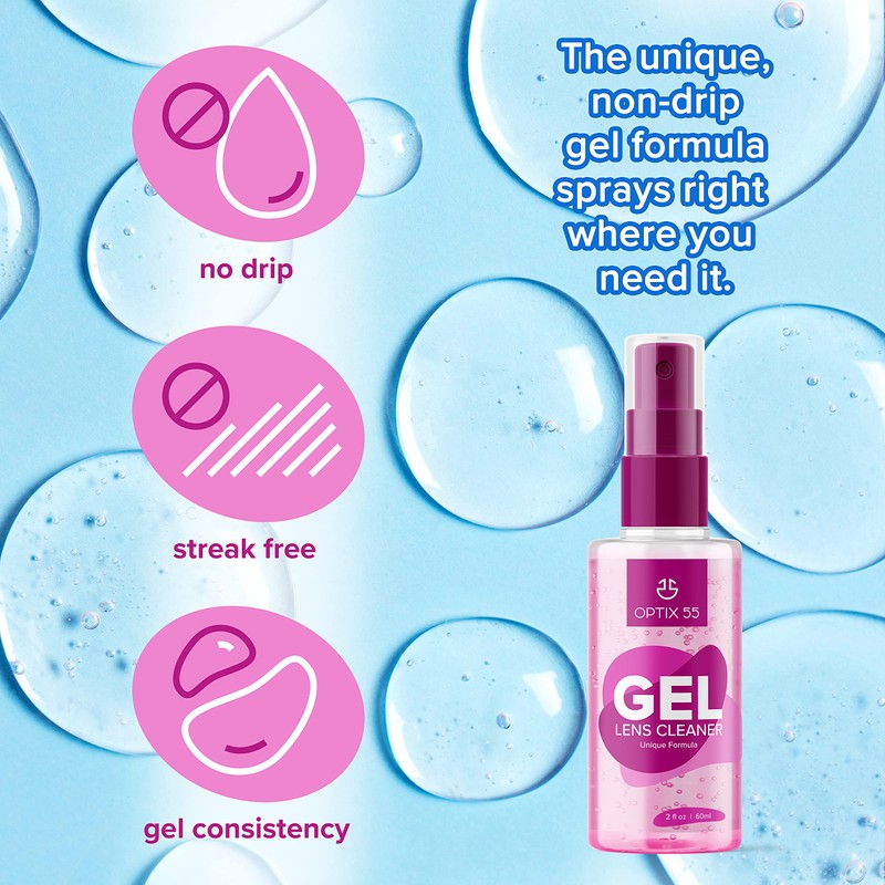 Gel Lens Cleaner Kit - (2) 2oz Eye Glasses Cleaner