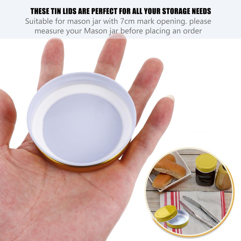 Kichvoe 12pcs Mason Jar Lids Jars Wide Mouth Lids Reusable