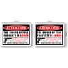 Property Security Warning Sign, Armed Owner Notice, 2nd Amendment Handgun