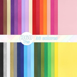 Kesote 360 Hojas Papel de Seda 24x17 cm Papel de 36 Colores para Hacer Manualidades Decorativas