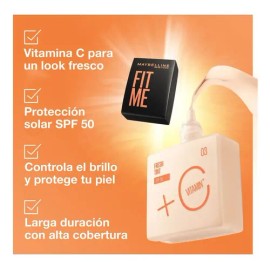Maybelline Base Fit Me Fresh Tint 30ml, larga duración, alta cobertura, con protector solar