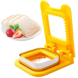 SQAQS Sandwich Maker, One-press Forming, Toast Sealer Wrap Toastie Maker, Wrap Sealer Sandwich Maker Wraps Maker Press, Designed for Low Calorie Thin Bread(Yellow)