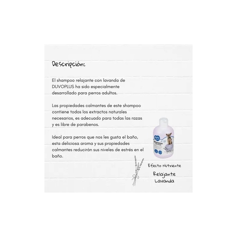 Shampoo Duvo Perros, Efecto Calmante A Base De Lavanda 250ml