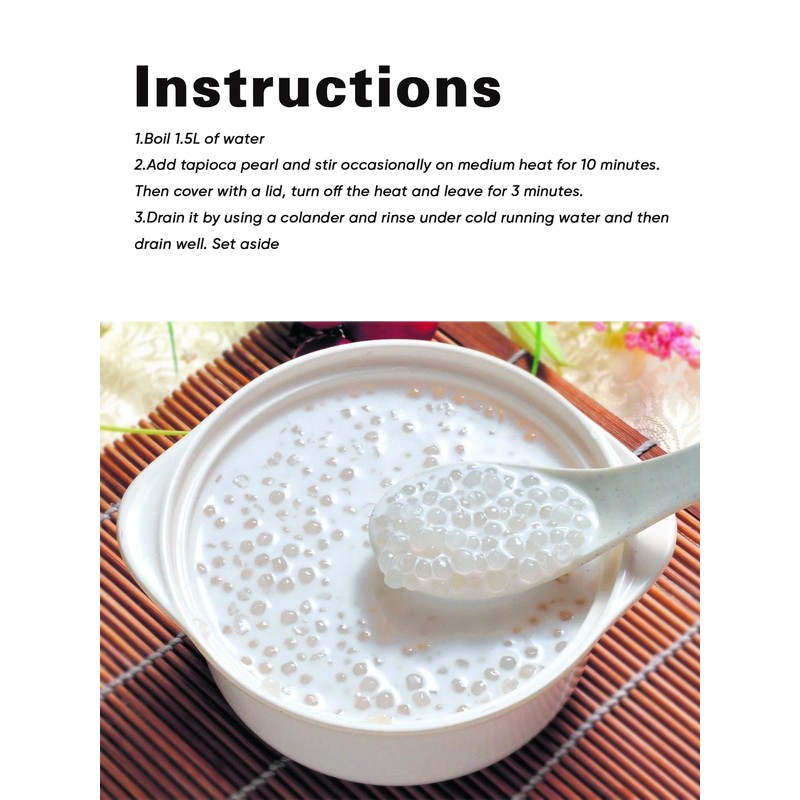 Tapioca Pearls, Tapioca Balls, White Tapioca Pearls For Boba Tea,