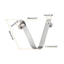 QUARKZMAN Pack of 16 Double Knob Kayak Paddle Spring Clip 8 x 10 x 60 mm 65Mn Spring Steel V-shaped Solid Kayak Paddle Push Snap Clips for Tents Kayak Paddle Tent Pole