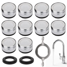 Tap Filter, Pack of 10, Aerators for Taps, Aerator for Improved Water Flow, Efficient Tap Attachment with Strainer, W Tap Filter for Household and Kitchen, M24 Connection
