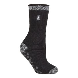 HEAT HOLDERS - Ladies Colourful Thick Winter Warm Thermal Slipper Socks (4-8, Black (Florence), numeric_4)