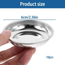 GXGM Pack of 10 Stainless Steel Plates 6 cm 304 Metal Lightweight Steel Plate Unbreakable Dinner Tableware Plate Set Non-Toxin Dishwasher Safe BPA Free and Healthy