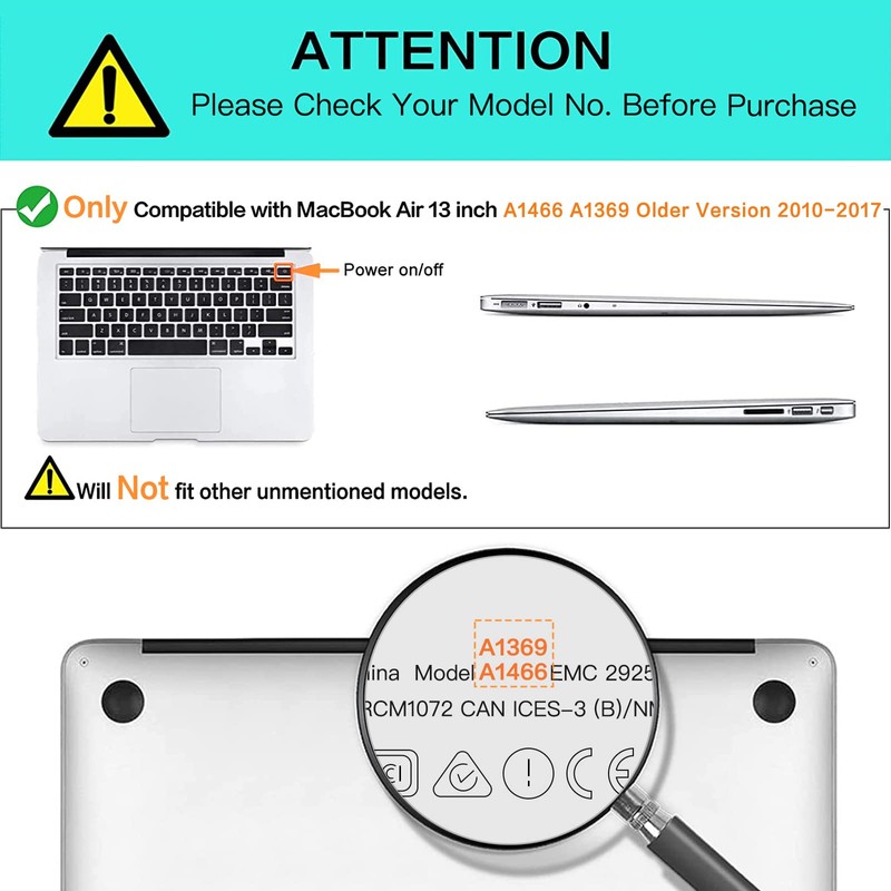 MOSISO Funda Protectora Compatible con MacBook Air 13 Pulgadas A1369/A1466